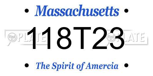 118T23 Massachusetts License Plate