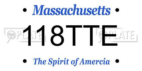 118TTE Massachusetts License Plate