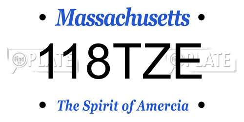 118TZE Massachusetts License Plate