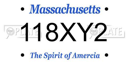118XY2 Massachusetts License Plate