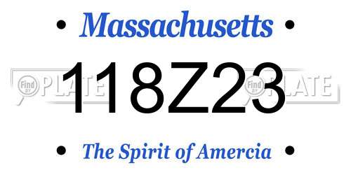 118Z23 Massachusetts License Plate