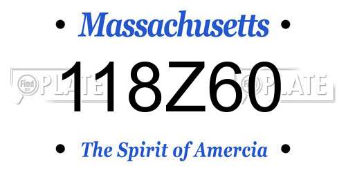 118Z60 Massachusetts License Plate