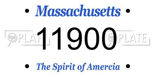 11900 Massachusetts License Plate