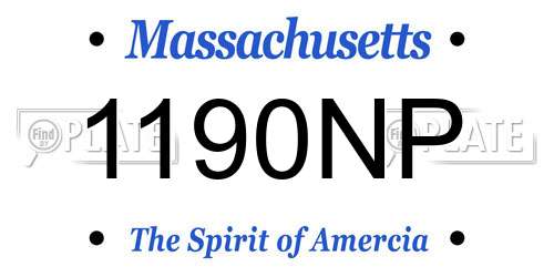 1190NP Massachusetts License Plate