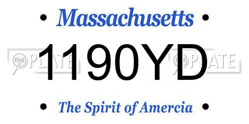 1190YD Massachusetts License Plate