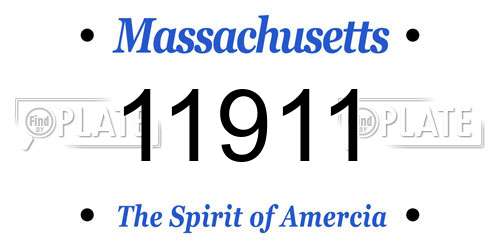 11911 Massachusetts License Plate