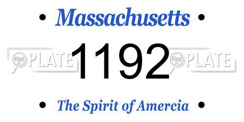 1192 Massachusetts License Plate