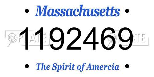 1192469 Massachusetts License Plate