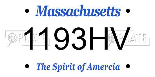 1193HV Massachusetts License Plate