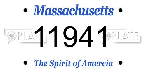 11941 Massachusetts License Plate