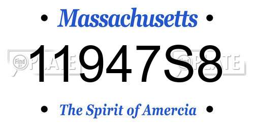 11947S8 Massachusetts License Plate