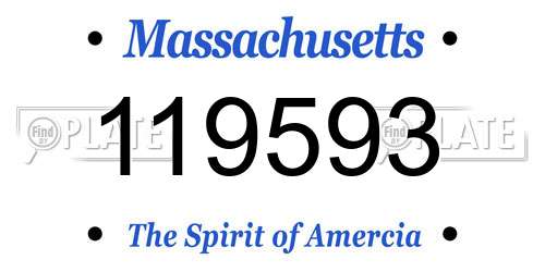 119593 Massachusetts License Plate