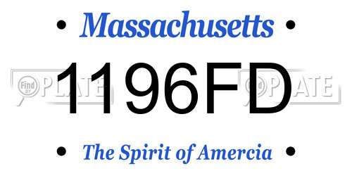 1196FD Massachusetts License Plate