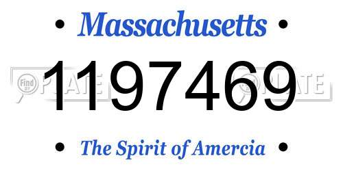 1197469 Massachusetts License Plate