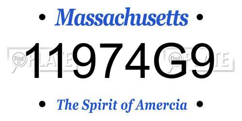 11974G9 Massachusetts License Plate