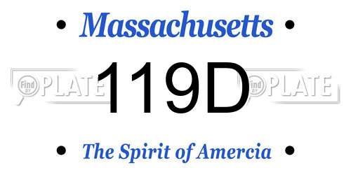 119D Massachusetts License Plate