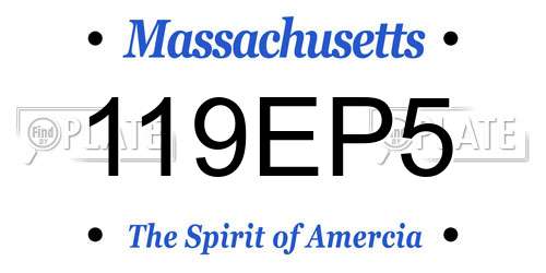119EP5 Massachusetts License Plate