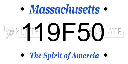 119F50 Massachusetts License Plate
