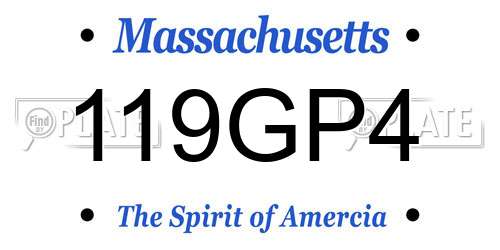 119GP4 Massachusetts License Plate
