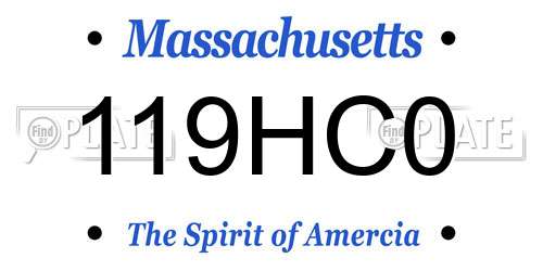 119HC0 Massachusetts License Plate