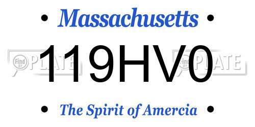 119HV0 Massachusetts License Plate
