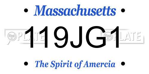 119JG1 Massachusetts License Plate
