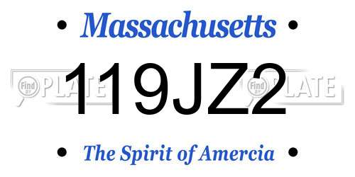 119JZ2 Massachusetts License Plate