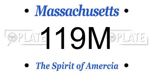 119M Massachusetts License Plate