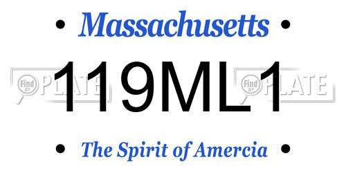 119ML1 Massachusetts License Plate