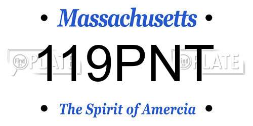 119PNT Massachusetts License Plate
