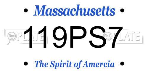 119PS7 Massachusetts License Plate