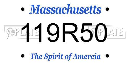 119R50 Massachusetts License Plate