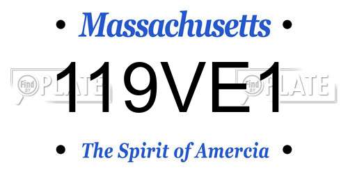119VE1 Massachusetts License Plate