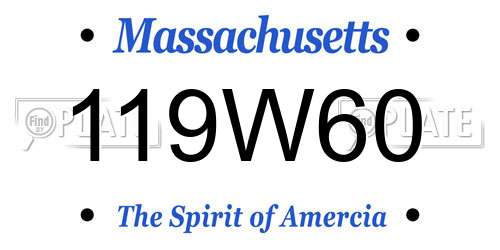119W60 Massachusetts License Plate