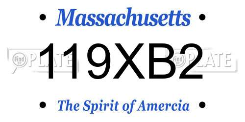 119XB2 Massachusetts License Plate