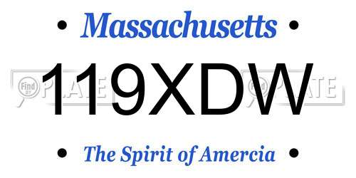 119XDW Massachusetts License Plate