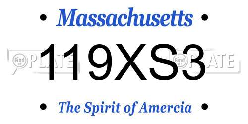 119XS3 Massachusetts License Plate