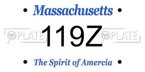 119Z Massachusetts License Plate