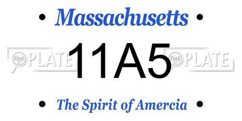 11A5 Massachusetts License Plate