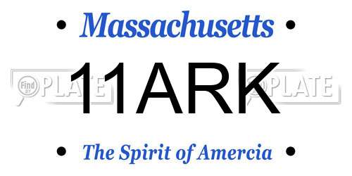 11ARK Massachusetts License Plate