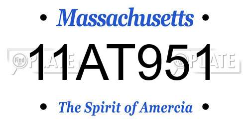 11AT951 Massachusetts License Plate
