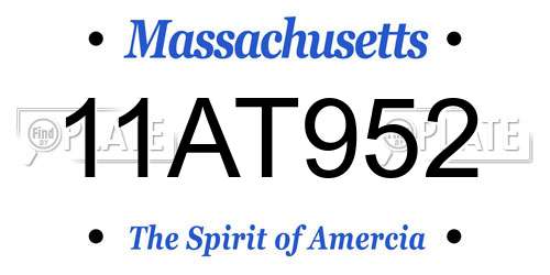 11AT952 Massachusetts License Plate
