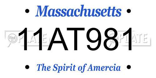 11AT981 Massachusetts License Plate