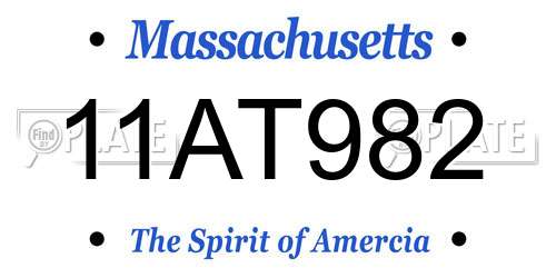 11AT982 Massachusetts License Plate