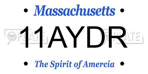 11AYDR Massachusetts License Plate