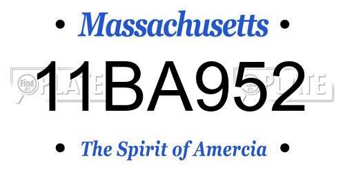 11BA952 Massachusetts License Plate