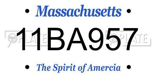 11BA957 Massachusetts License Plate