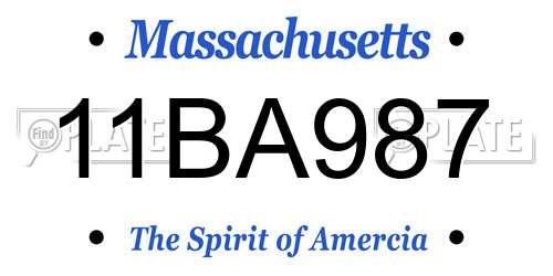 11BA987 Massachusetts License Plate