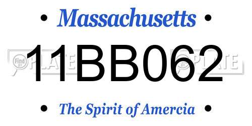 11BB062 Massachusetts License Plate
