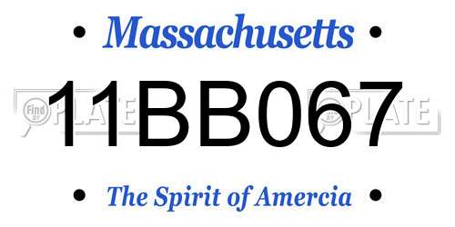 11BB067 Massachusetts License Plate